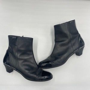 Camper Heeled Leather Side Zip Booties 9